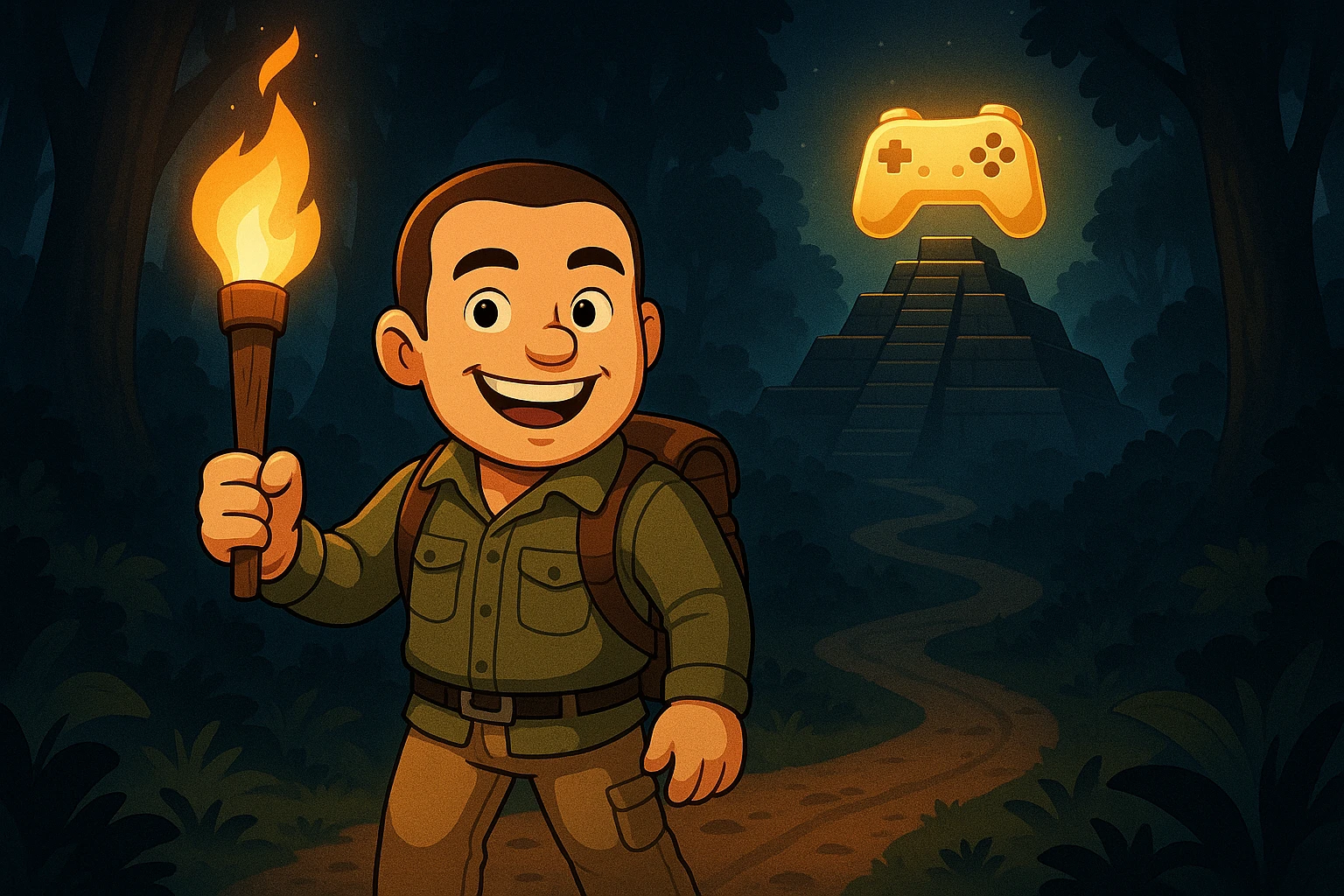 Colorful geometric pyramid path