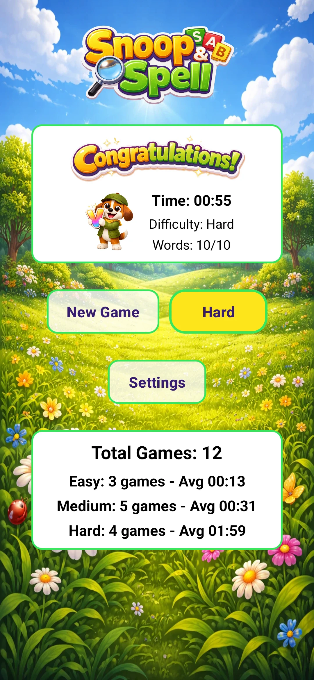 Victory screen
